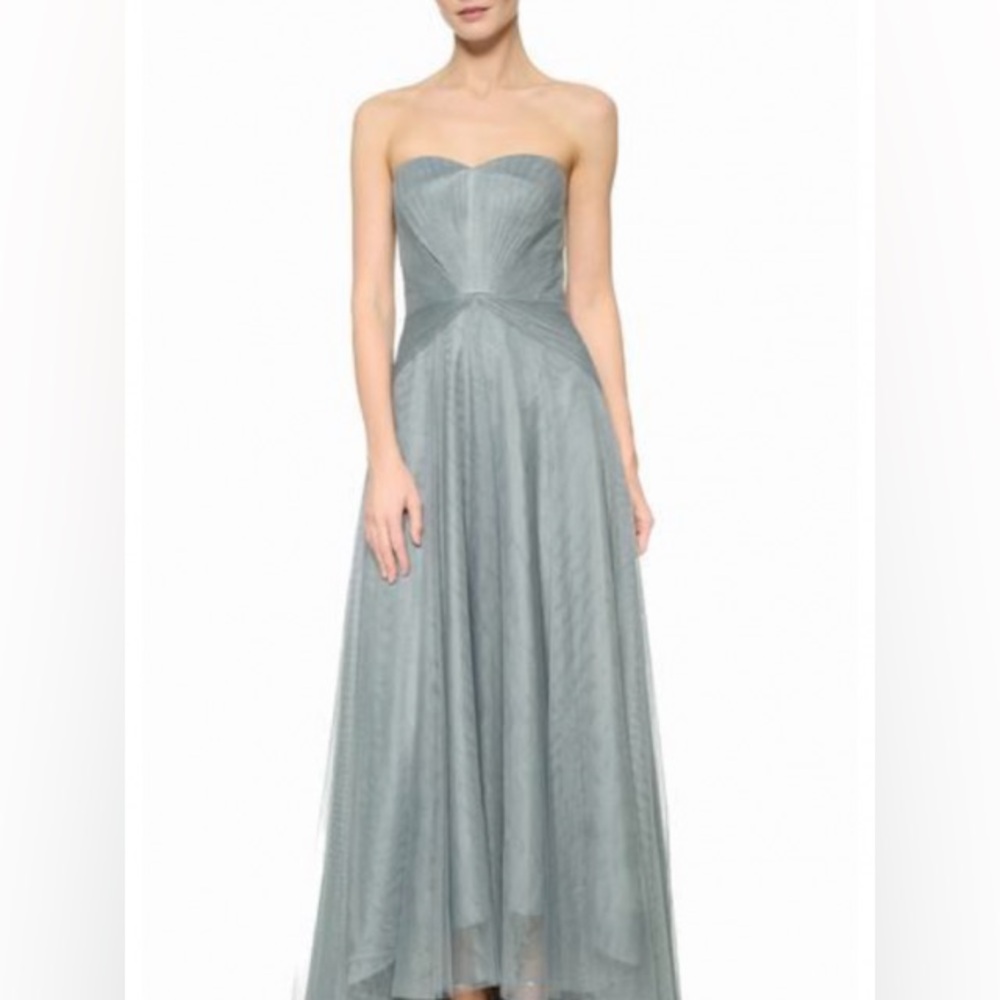 Monique Lhuillier Gray Bridesmaids Dress